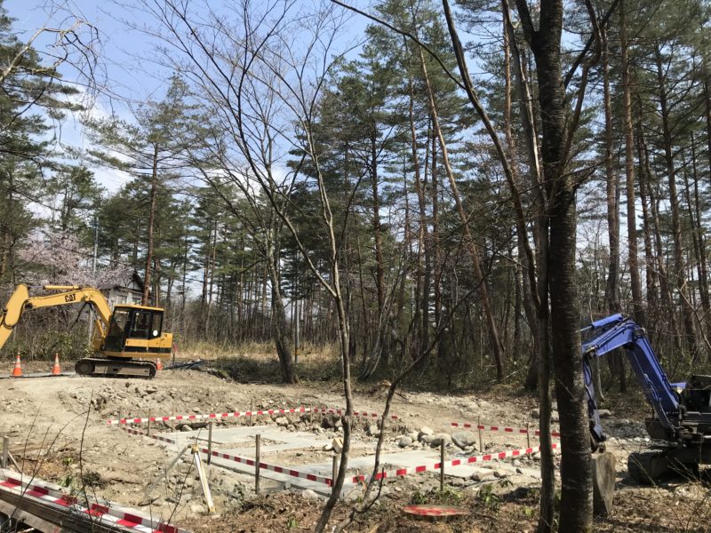 白馬村の別荘　基礎工事