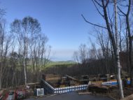 傾斜地の基礎工事「雲海の見える家」須坂市峰の原高原