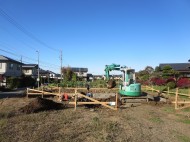 基礎工事はじまりました「ふたつの箱の家」松本市