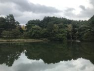 夕映えの池　茅野市の岳麓公園