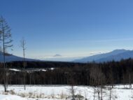 遠くに富士山が見えた