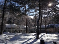 原村で打合せ その前に雪の八ヶ岳美術館へ　