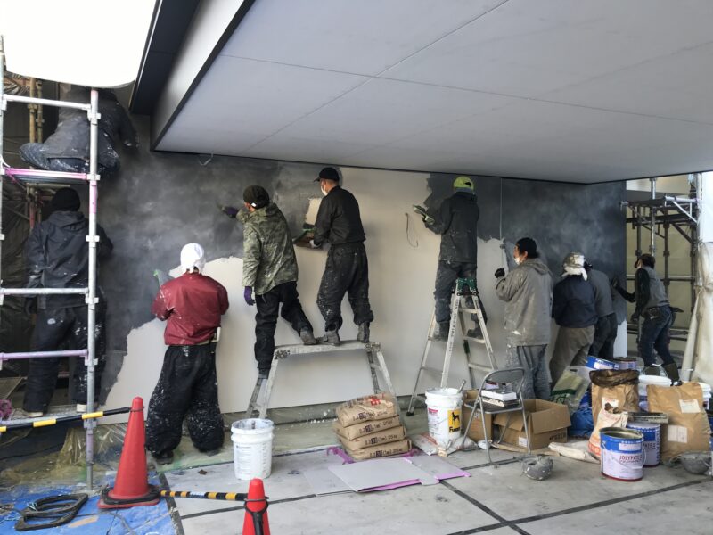 左官塗り仕上げ　松本市の住宅