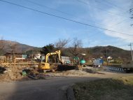 基礎工事が始まりました「里山の庵」筑北村