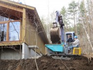 敷地内の整地が行われています 蓼科の工事現場