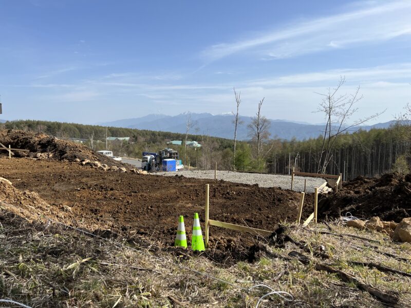 霧ケ峰高原の工事現場