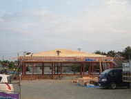 鉄骨造と木造の混構造 松本市寿竹渕公民館