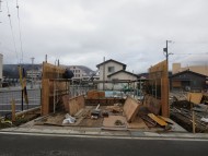 ガレージのRC造の壁 松本市の住宅