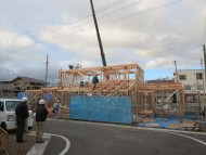 建て方１日目 松本市の住宅