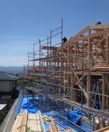 上棟しました 松本市の住宅「らせんが繋ぐ４層の家」
