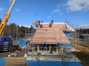 上棟しました「蓼科山を望む家」蓼科高原