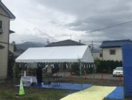 地鎮祭「深い軒の片流れ」松本市