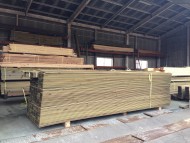 外壁用の杉板に木材保存加圧注入処理
