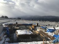 基礎の配筋状況を確認しました「八ヶ岳連峰を望む家」茅野市